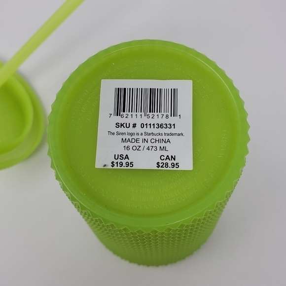 STARBUCKS NWT GLOW IN THE DARK GREEN 16 OZ TUMBLER HALLOWEEN SPOOKY COFFEE - Picture 9 of 11